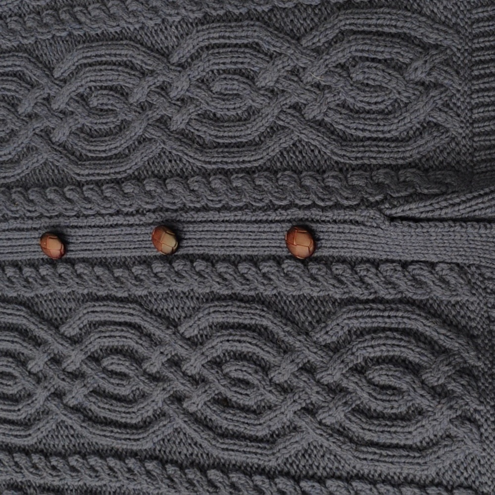 Aran Crafts Ireland Mallard Blue Cable Knit Merino Wool Cowl Poncho Sweater - 10 - Picture 7 of 10